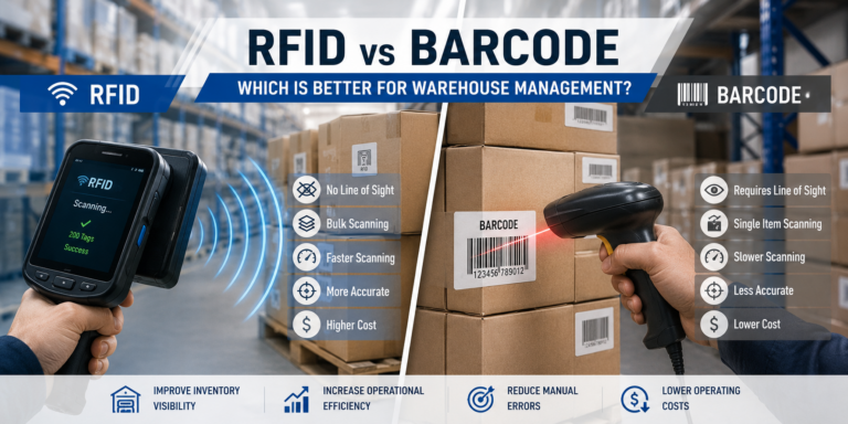 RFID vs barcode warehouse management comparison